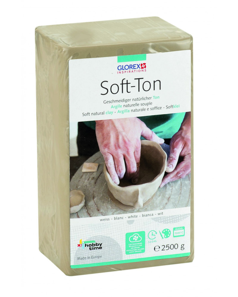 Soft-Ton, natural clay, white 2500g, air-drying