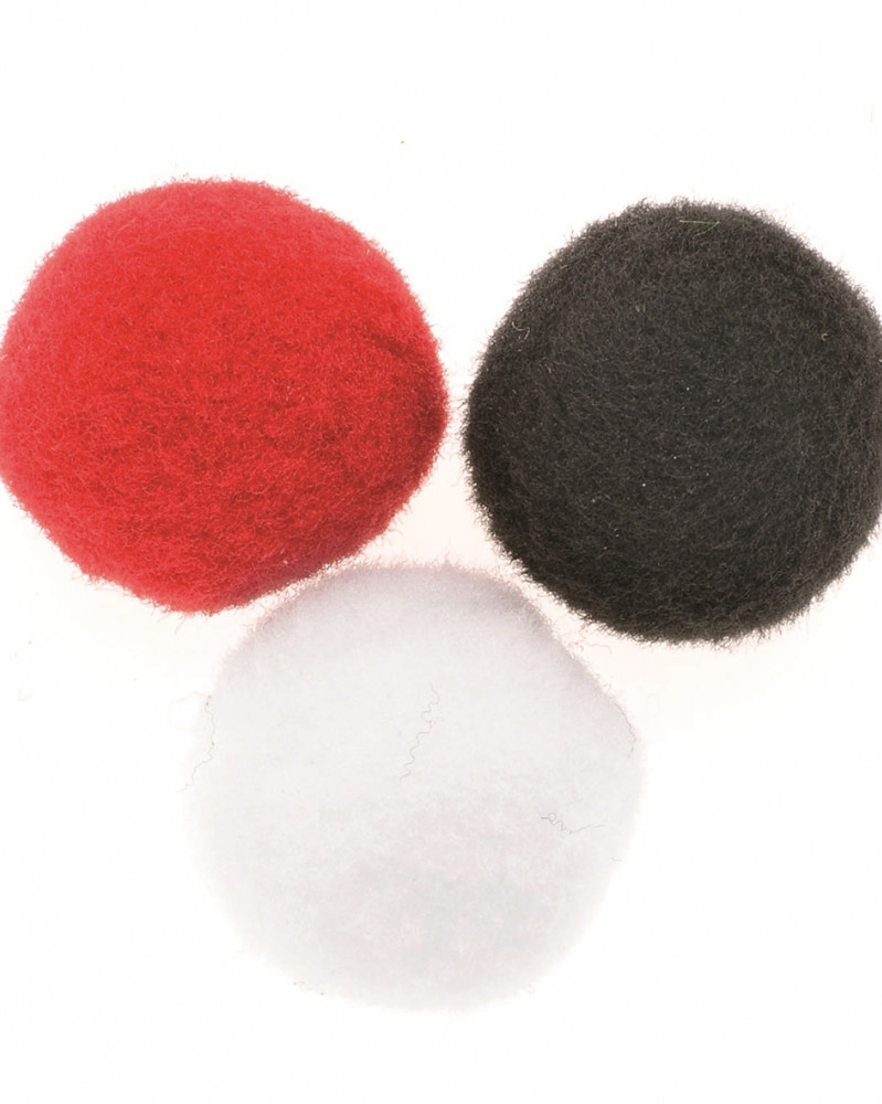 Pompons Mix ca. 50 Stück 20mm rot/weiss/schwarz