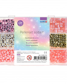 Beads assortment letters-cubes app. 1200pcs