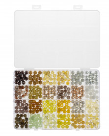 Glass beads kit white/yellow assorted