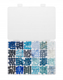 Glass beads kit blue assorted